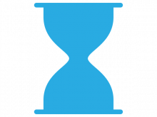 sand timer blue graphic
